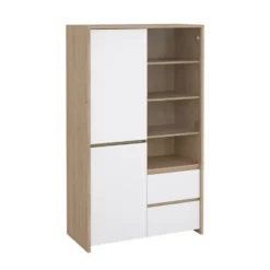 Wandkast Wit Hoogglans - 100x48x170cm - Next Jackson