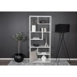 Wandkast Wit Staal - 85x35x190cm - Staal