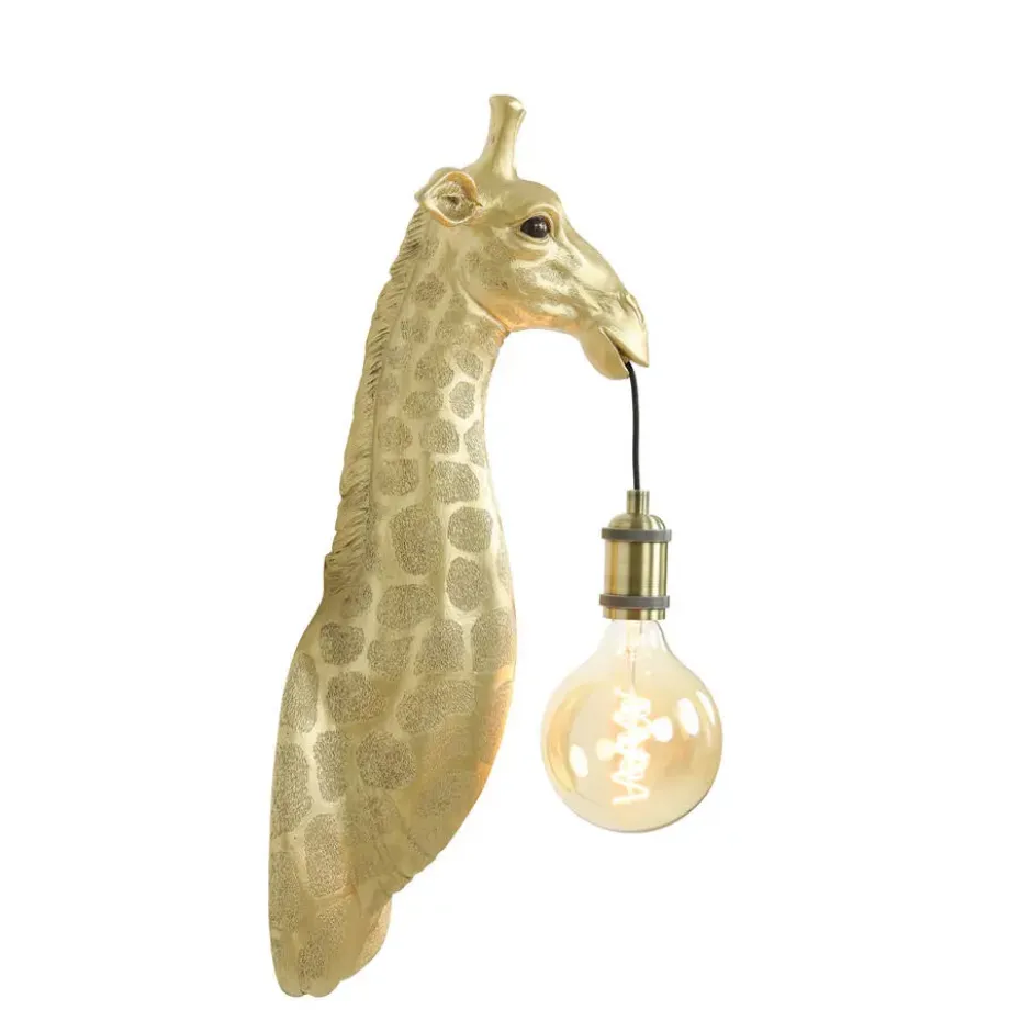 Wandlamp Giraffe - Goud - 20,5x19x61cm