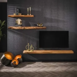 Wandplank Acaciahout 200cm - 200x25x8cm - Plank Tree
