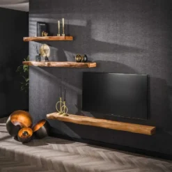 Wandplank Acaciahout 150cm - 150x25x8cm - Plank Tree