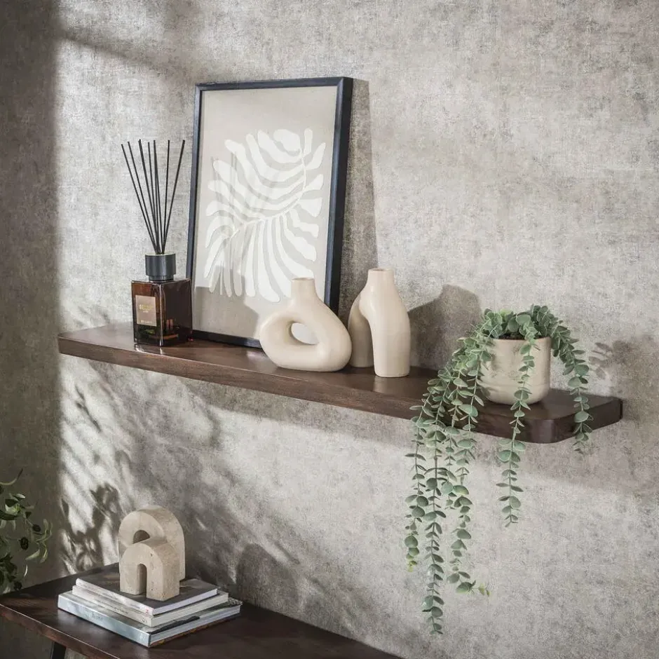 Wandplank Bruin Acaciahout - 120x20x4cm - Carve