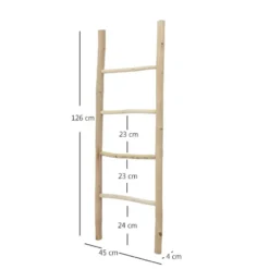 Wandplank ladder 4 niveaus van massief hout