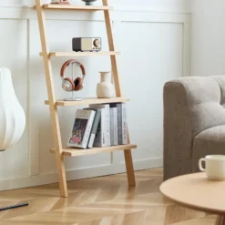 Wandplank Ladder van Massief Natuurlijk Hout