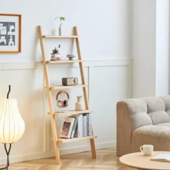 Wandplank Ladder van Massief Natuurlijk Hout