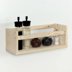 Wandplank van massief grenen - Licht hout - 15x40x15 cm