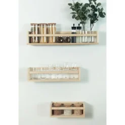Wandplank van massief grenen - Licht hout - 15x40x15 cm