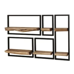 Wandrek Rechthoek - Naturel Acaciahout - Set Van 5
