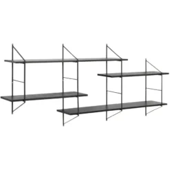Wandrek Viki (dubbel) - zwart - 79x25,5x191 cm
