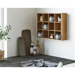 Wandschap Naturel Hout - 51x11x39cm - Soria