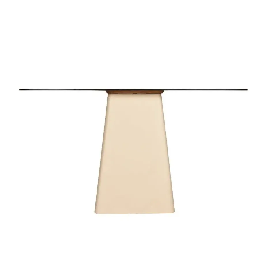 Wandtafel Crème Glas/Staal - 140x40x76cm - Brix Mylon