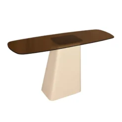 Wandtafel Crème Glas/Staal - 140x40x76cm - Brix Mylon