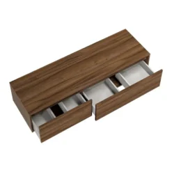 Wastafelmeubel ISAURE - 150 cmx47 cmx32 cm - Natuurlijk donker Hout paneel