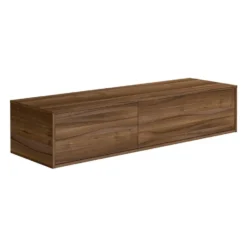 Wastafelmeubel ISAURE - 150 cmx47 cmx32 cm - Natuurlijk donker Hout paneel