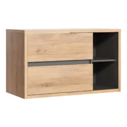 Wastafelmeubel PURNAL - 100 cmx45.5 cmx60 cm - Natuurlijk licht Hout paneel