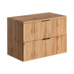 Wastafelmeubel ZEVARA - 80 cmx46 cmx57 cm - Natuurlijk licht Hout paneel