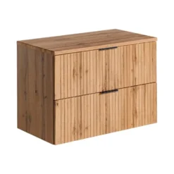 Wastafelmeubel ZEVARA - 80 cmx46 cmx57 cm - Natuurlijk licht Hout paneel