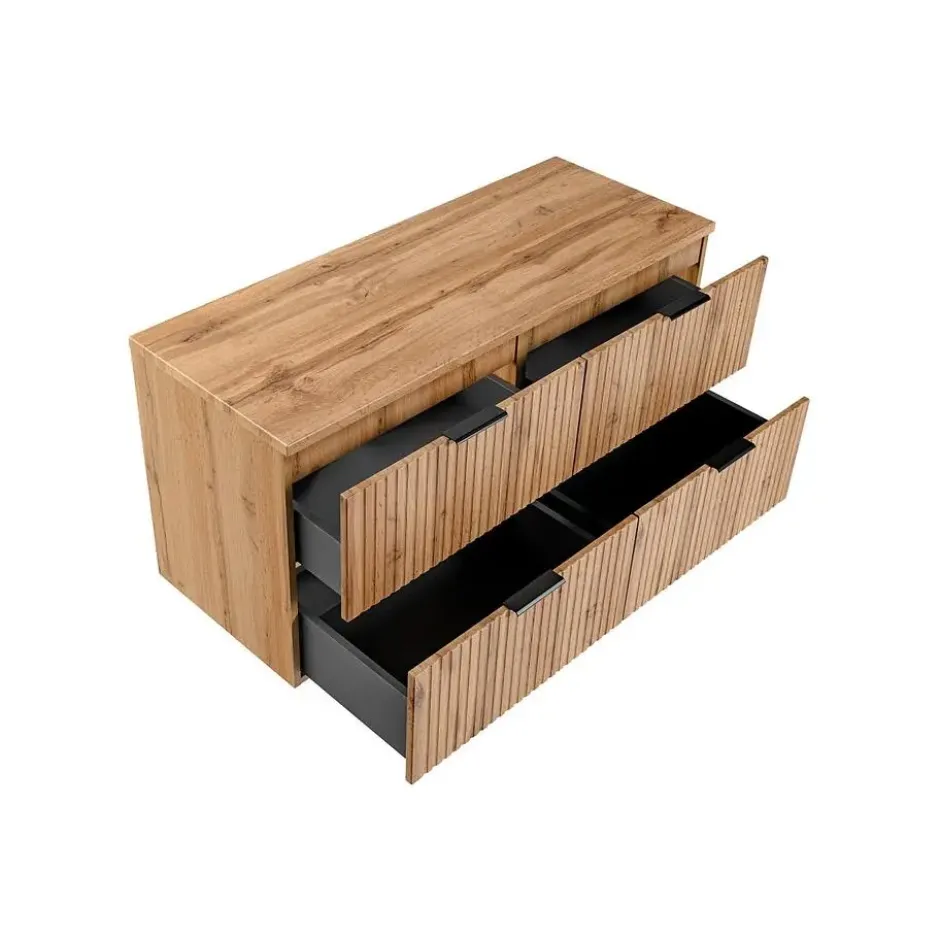 Wastafelmeubel ZEVARA - 120 cmx46 cmx57 cm - Natuurlijk licht Hout paneel