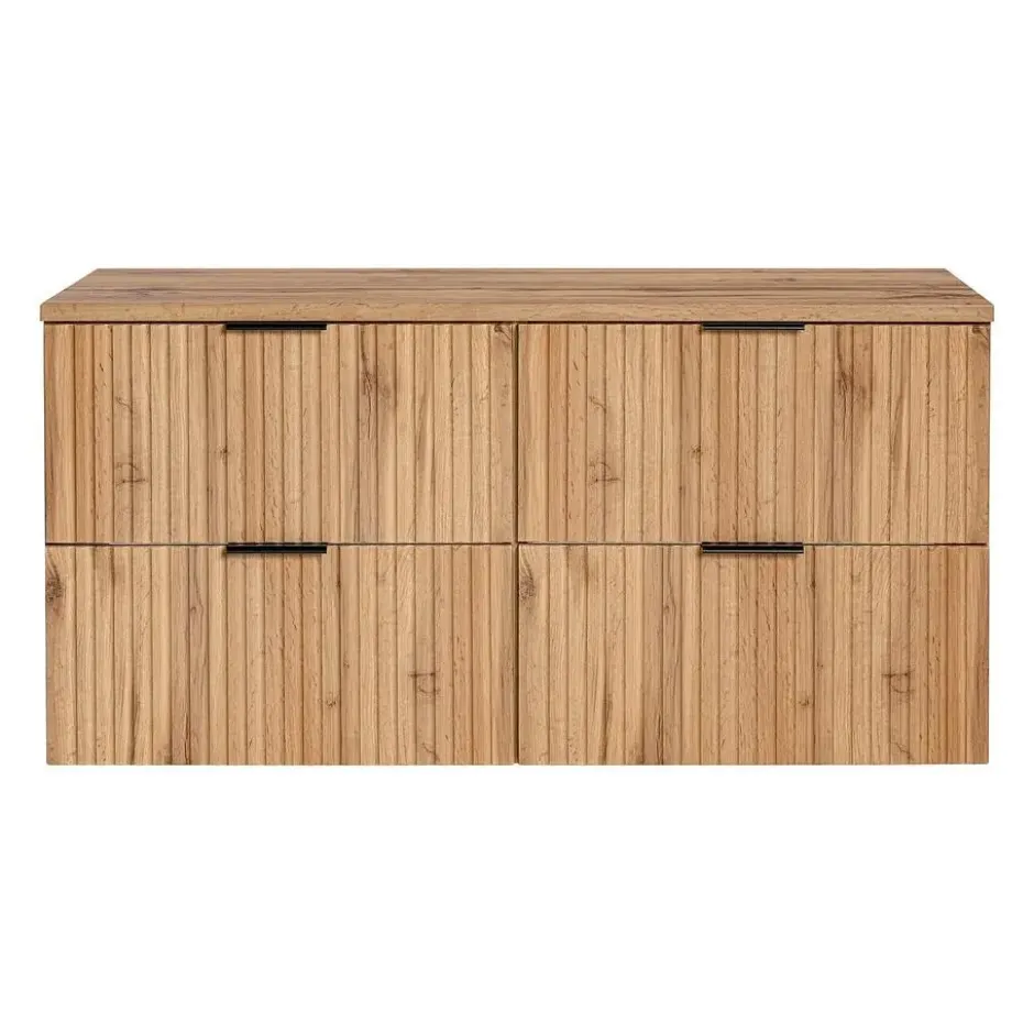 Wastafelmeubel ZEVARA - 120 cmx46 cmx57 cm - Natuurlijk licht Hout paneel