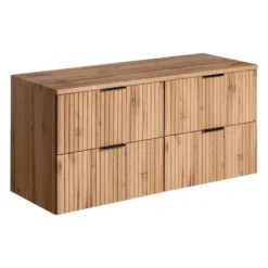 Wastafelmeubel ZEVARA - 120 cmx46 cmx57 cm - Natuurlijk licht Hout paneel