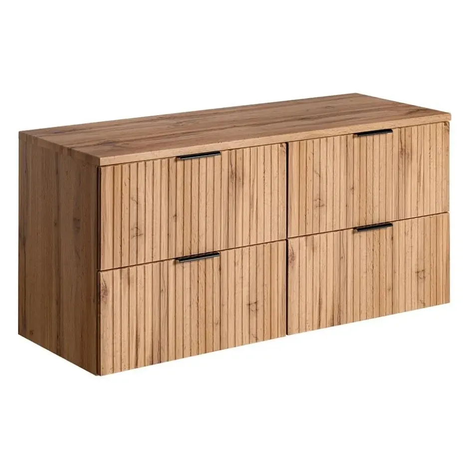 Wastafelmeubel ZEVARA - 120 cmx46 cmx57 cm - Natuurlijk licht Hout paneel