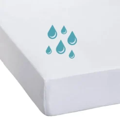 Waterdichte matrasbeschermer molton - wit - 80x200 cm