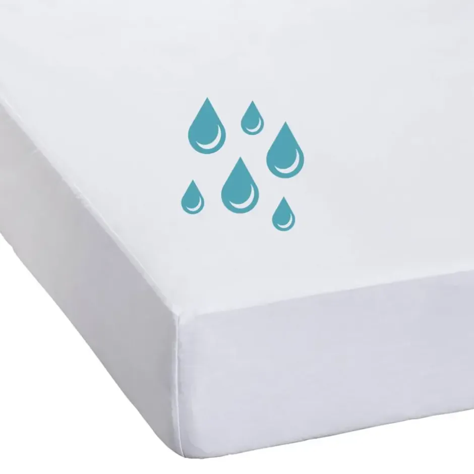 Waterdichte matrasbeschermer molton - wit - 90x200 cm