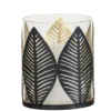 Waxinelichthouder Blad - zwart/goud - 12xØ10 cm