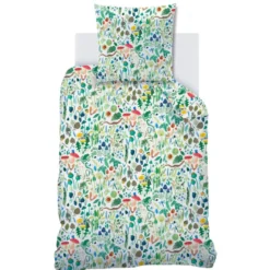 Wee Blue Bell Dekbedovertrek Fauna Flora - 140 x 200 + 63 x 63 cm - Katoen