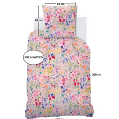 Wee Blue Bell Dekbedovertrek Jardin Secret - 140 x 200 + 63 x 63 cm - Katoen