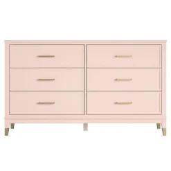 Westerleigh - Commode met 6 laden in roze MDF