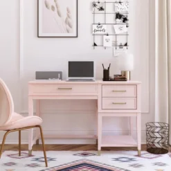 Westerleigh - Computerbureau met lifttop in roze MDF