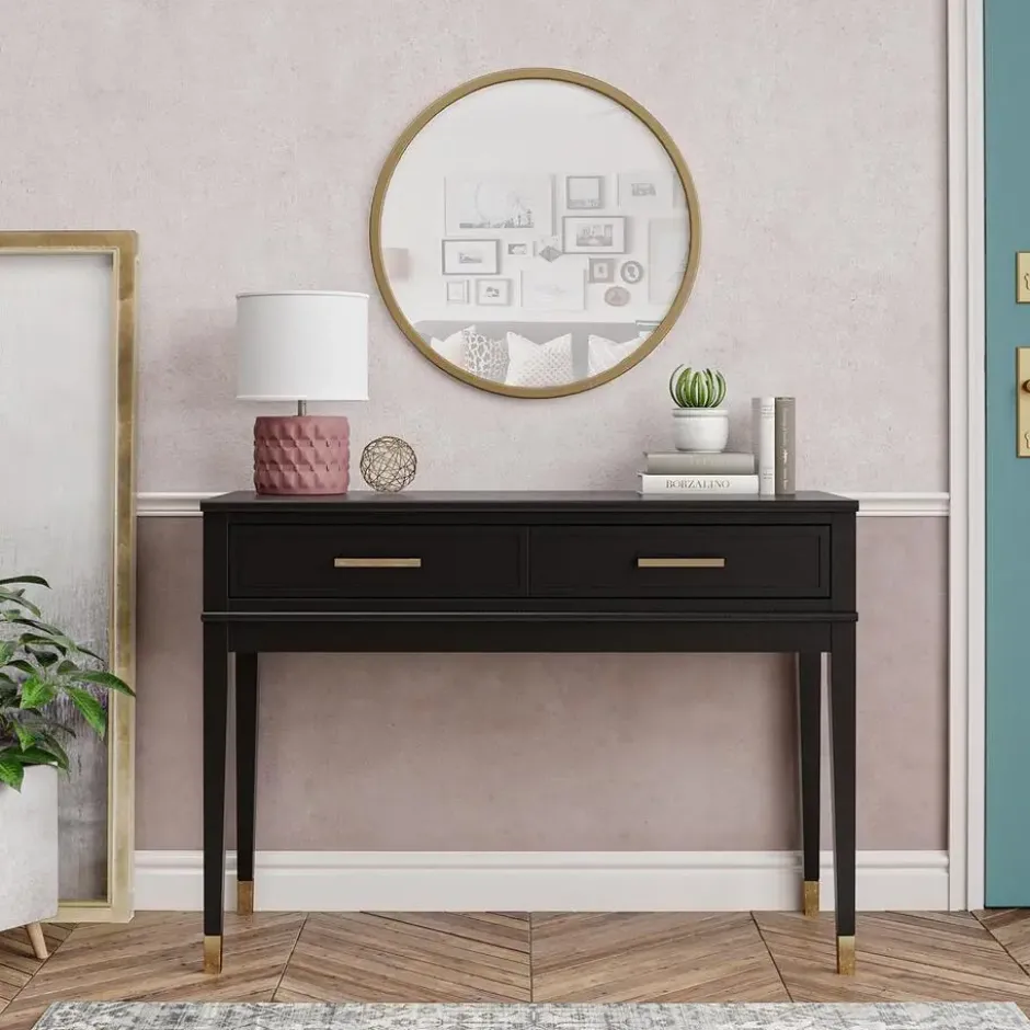 Westerleigh - Consoletafel met 2 laden in zwart MDF
