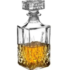 Whisky karaf - glas - 800 ml - kristalglas look - 9x23,5 cm