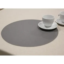Wicotex Placemats Uni - donker grijs - rond 38cm - Teflon coating