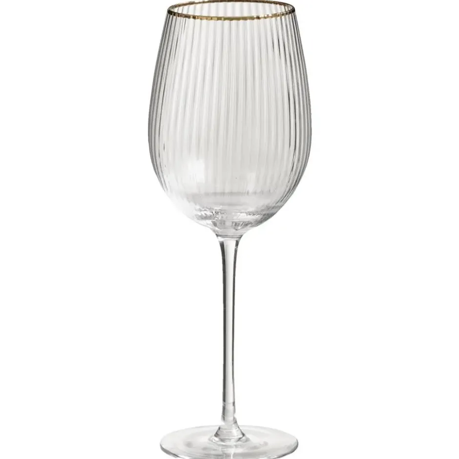 Wijnglazen Camille - transparant/goudkleur - 570 ml - 2 stuks