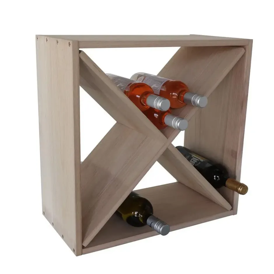 Wijnrek met kruis - 50 x 50 cm - Hout
