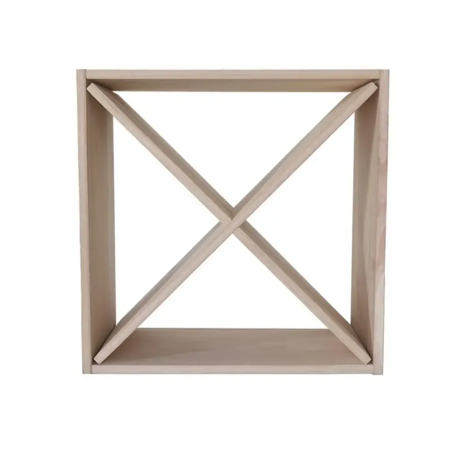 Wijnrek met kruis - 50 x 50 cm - Hout