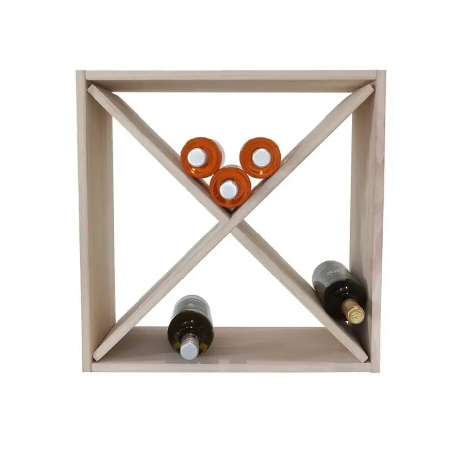 Wijnrek met kruis - 50 x 50 cm - Hout
