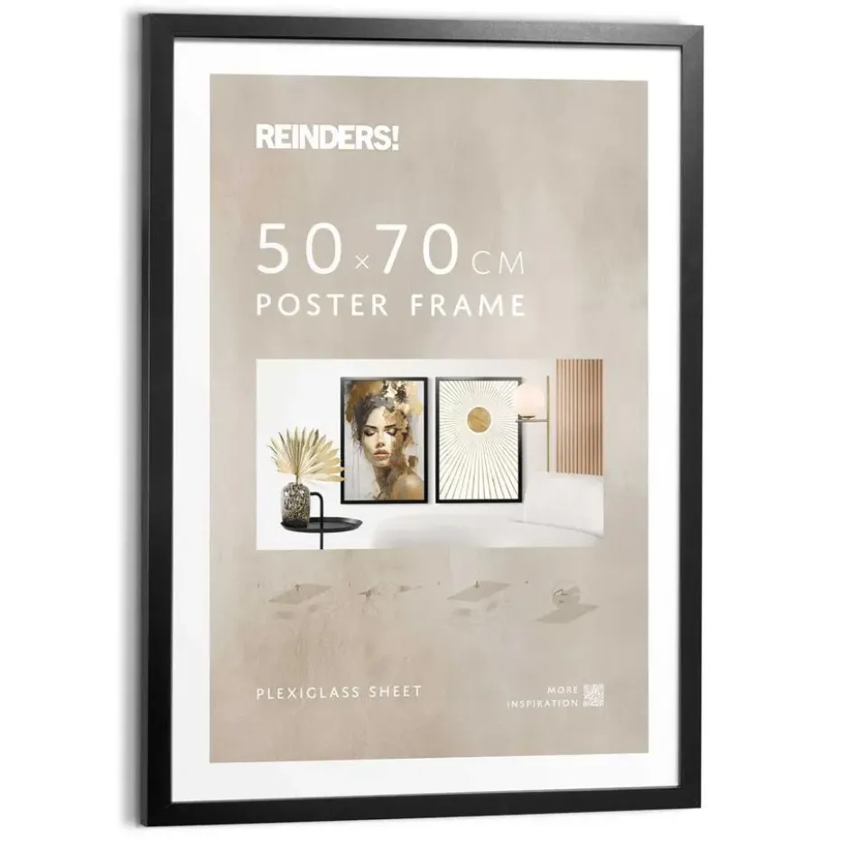 Wissellijst hout Poster 50x70 zwart - 50x70 - Zwart