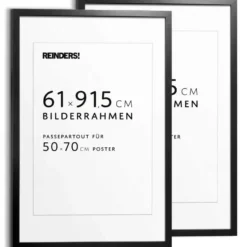 Wissellijst hout Poster 61x91,5 Zwart 2-pack - 61x91,5 - Zwart