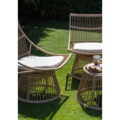 WOOOD Alatna Tuinstoelen - Wicker - Naturel - Set van 2