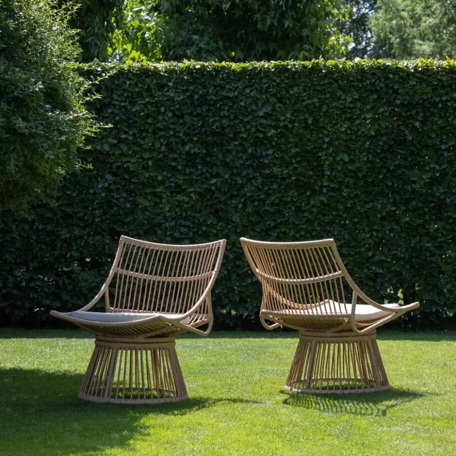 WOOOD Alatna Tuinstoelen - Wicker - Naturel - Set van 2