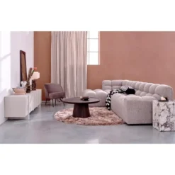WOOOD Allure Chaise Longue Bank - Stof - Bruin Melange-79x324x165