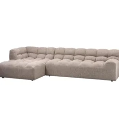 WOOOD Allure Chaise Longue Bank - Stof - Bruin Melange-79x324x165
