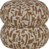 WOOOD Anic Poef - Polyester - Grafisch Patroon - Bruin - 40x43x43