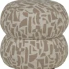 WOOOD Anic Poef - Polyester - Grafisch Patroon - Zand - 40x43x43