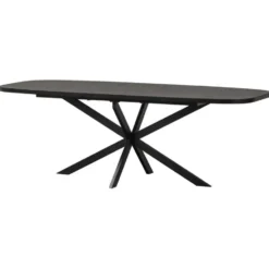 WOOOD Arros Eettafel Uitschuifbaar - Zwart - 75x180/220x90
