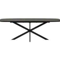 WOOOD Arros Eettafel Uitschuifbaar - Zwart - 75x180/220x90
