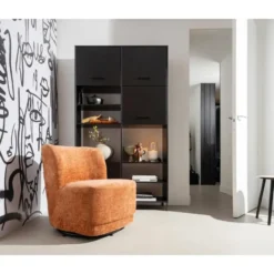 WOOOD Atty Draaifauteuil - Polyester - Bloesem - 75x74x65